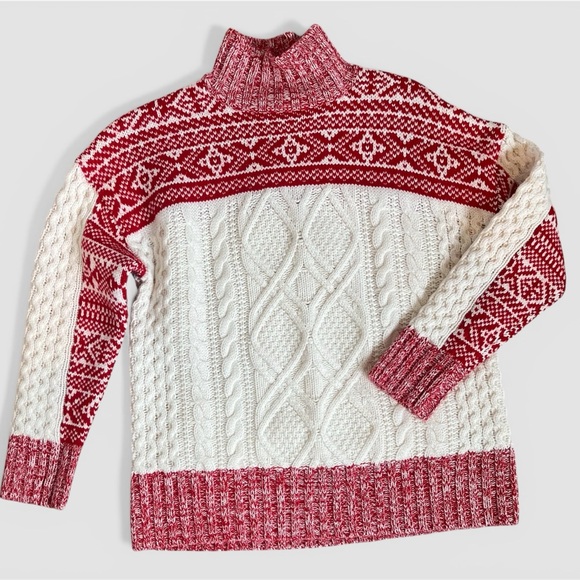 Vineyard Vines Chunky Fair Isle Mock Neck Merino Wool & Cashmere Blend Sweater - Picture 5 of 8